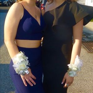 Black Off The Shoulder Ruffle Sleeve Gown